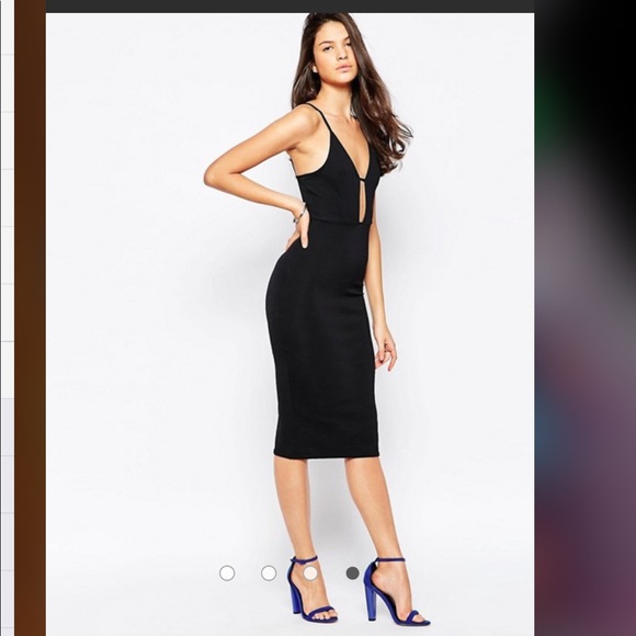 Oh My Love London Black Keyhole Midi Dress - Picture 4 of 7